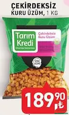 TARIM KREDİ KURU ÜZÜM 1 KG fiyat ve kampanya bilgisi